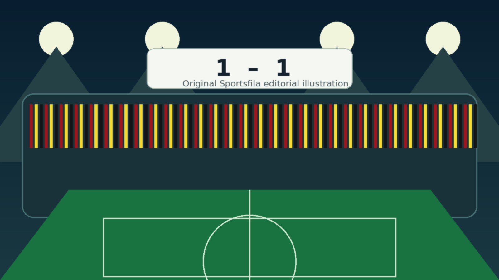 Original Sportsfila editorial illustration for Belgium 1-1 Egypt: Group G opens with tense World Cup draw in Seattle