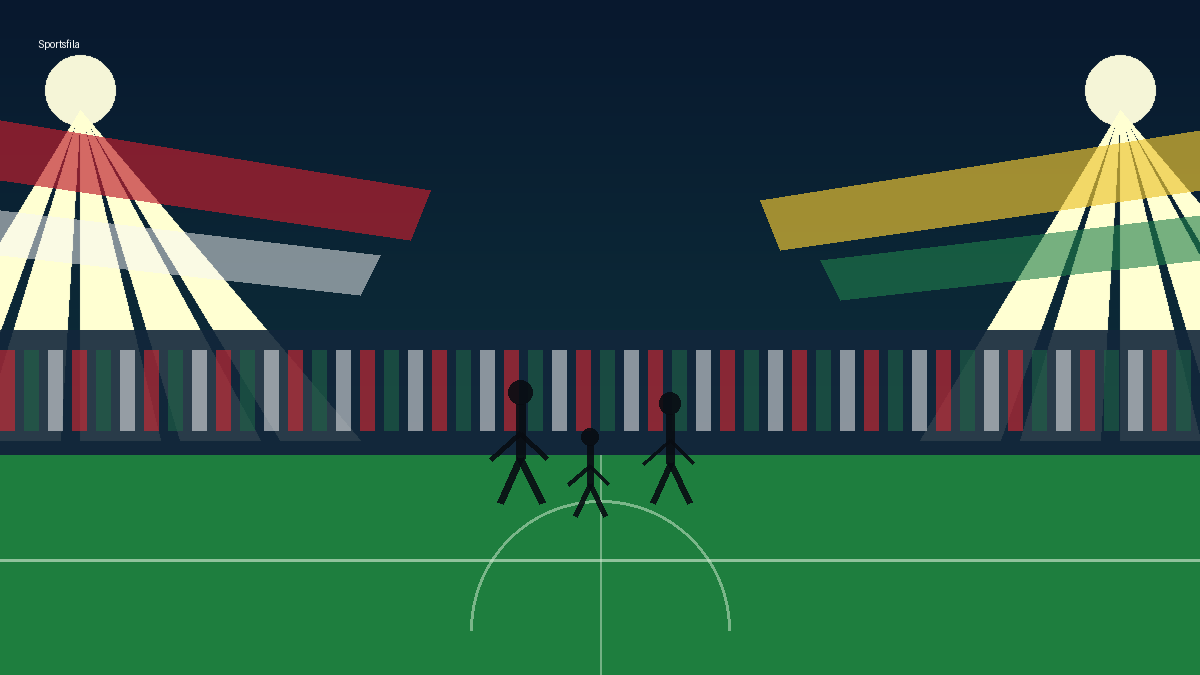 Original Sportsfila editorial illustration for USA vs Australia World Cup injury update, with generic soccer silhouettes and no third-party photo rights used.